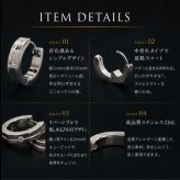 フープ ピアス メンズ つけっぱなし ひっかからない サージカルステンレス 中折れ 溝付き キュービックリバーシブル 3×13mm ホワイトゴールド WG リング 輪 医療用 アレルギー 片耳 1個売り プレゼント