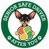 カーサイン 高齢者マーク SENIOR SAFE DRIVER スムースコートチワワ ステッカー シール 直径13cm 肉球 日本製 車
