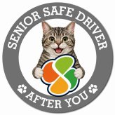 カーサイン 高齢者マーク SENIOR SAFE DRIVER アメリカンワイヤーヘア マグネット 強力 直径13cm 肉球 日本製 車 ステッカー