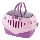 リッチェル ピコ キャットキャリー パープル 日本製 ペットキャリーケース 猫用 犬用 うさぎ用 小型犬 ハードキャリー クレート 通気性抜群 上開き扉 持ち運び 病院 通院 お出かけ