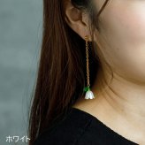 【在庫限り】小さなスズランのお花が揺れる 清楚＆可憐なロング チェーン ピアス 金属アレルギー対応 ステンレス製 小ぶり かわいい