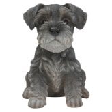 置物 woobia ウービア 犬 ミニチュアシュナウザー お座りシュナウザー グレー 高さ17.5cm ひげ リアル 本物そっくり イギリス生まれ 職人手彩色 縁起物 戌年 玄関 インテリア 新築祝い 引っ越し祝い 開店祝い 出産祝い 誕生日 お祝い ギフト プレゼント 犬好き シュナウザー好き