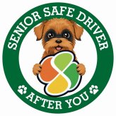 カーサイン 高齢者マーク SENIOR SAFE DRIVER ブリュッセルグリフォン ステッカー シール 直径13cm 肉球 日本製 車