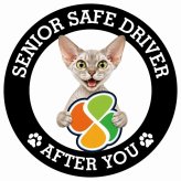 カーサイン 高齢者マーク SENIOR SAFE DRIVER デボンレックス ステッカー シール 直径13cm 肉球 日本製 車