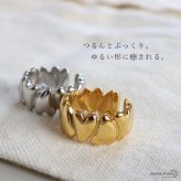 ステンレス ハートリング 2カラー 18KGP ゴールド gold レディース 女性 指輪 金属アレルギー対応