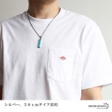 ステンレス スティックネックレス ターコイズ ペンダントネックレス ストーンネックレス ダブル喜平チェーン 細身 シルバー ブラック 水色 ブルー かっこいい メタル メンズ 男性 金属アレルギー対応
