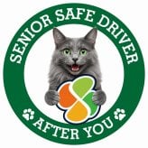 カーサイン 高齢者マーク SENIOR SAFE DRIVER ネベロング ステッカー シール 直径13cm 肉球 日本製 車