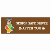 カーサイン 高齢者マーク SENIOR SAFE DRIVER アメリカンスタッフォードシャーテリア ステッカー シール 長方形 15x5cm 肉球 日本製 車