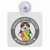 カーサイン 高齢者マーク SENIOR SAFE DRIVER キンカロー 車内用 吸盤タイプ 収れん火災防止タイプ 肉球 日本製 車 ステッカー