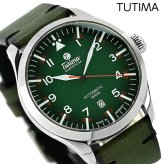 チュチマ グランド フリーガー 自動巻き 腕時計 ブランド メンズ 革ベルト TUTIMA 6105-29 アナログ グリーン