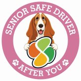カーサイン 高齢者マーク SENIOR SAFE DRIVER バセットハウンド ステッカー シール 直径13cm 肉球 日本製 車