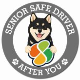 カーサイン 高齢者マーク SENIOR SAFE DRIVER 黒柴 マグネット 強力 直径13cm 肉球 日本製 車 ステッカー