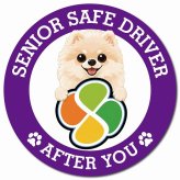 カーサイン 高齢者マーク SENIOR SAFE DRIVER ポメプー マグネット 強力 直径13cm 肉球 日本製 車 ステッカー