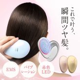EMSブラシ WAVEWAVE EMS Brush Air mini WH51-03 クッションブラシ EMS マイクロカレント マイナスイオン 赤色LED バイブレーション 3段階 充電式 コードレス コンパクト ミニ ヘアブラシ 頭皮ケア 持ち運び 旅行 ミラー付き 美容家電 女性 母 妻 誕生日 母の日 プレゼント ギフト