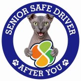 カーサイン 高齢者マーク SENIOR SAFE DRIVER ユークレニアンレフコイ ステッカー シール 直径13cm 肉球 日本製 車