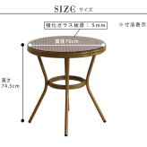 ガーデンテーブル ラウンドテーブル単品販売「プレジール」 簡単組立 PEラタン テラス 庭 レッド ブ アルミ モダン ラウンド イングリッシュガーデン ファニチャー シンプル 欧州 インテリア 家具 ガーデン カフェ 屋外テーブル 新生活
