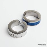 ステンレス ラインイヤーカフ シンプル メタリックイヤーカフ 耳の穴不要 フェイクピアス ノンホール ゴールド シルバー ブルー 開閉式 3本線 フープ 両耳2点セット メンズ 男性 イヤリング 金属アレルギー対応