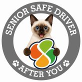 カーサイン 高齢者マーク SENIOR SAFE DRIVER スキフトイボブテイル ステッカー シール 直径13cm 肉球 日本製 車
