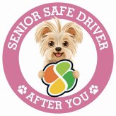 カーサイン 高齢者マーク SENIOR SAFE DRIVER ヨーチー ステッカー シール 直径13cm 肉球 日本製 車