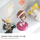 収納家具 ラック 段差式 コレクションボードコレクションケース コレクション収納 キュリオケース コレクション 展示棚 展示ケース ガラス棚 背面ミラー フィギュア 完成品 木製 木目調 ブラウン ホワイト 幅80cm×奥行24cm×高さ81.2cm