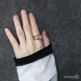 ステンレス 印台リング ごつめ シグネットリング 貝殻 ゴールド シルバー 指輪 重厚感 太め 大きめ 存在感 メタル お洒落 スクエア シェル スタンプ プチプラ レディース 女性 金属アレルギー対応