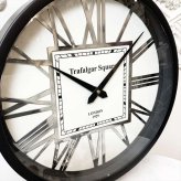 収納家具 ラック モダン 壁掛時計(RD) ブ 黒
