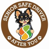カーサイン 高齢者マーク SENIOR SAFE DRIVER ロングコートチワワ ステッカー シール 直径13cm 肉球 日本製 車