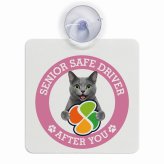 カーサイン 高齢者マーク SENIOR SAFE DRIVER コラット 車内用 吸盤タイプ 収れん火災防止タイプ 肉球 日本製 車 ステッカー