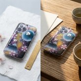 【全機種対応】職人の手作り！和柄スマホケース「露」名入れ 送料無料 和柄 和風 桜 職人 伝統工芸 ハンドメイド ハードケース 手帳型 iPhone 17 Xperia AQUOS Android 各機種対応
