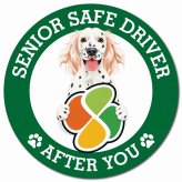 カーサイン 高齢者マーク SENIOR SAFE DRIVER イングリッシュセター マグネット 強力 直径13cm 肉球 日本製 車 ステッカー