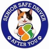 カーサイン 高齢者マーク SENIOR SAFE DRIVER 三毛 マグネット 強力 直径13cm 肉球 日本製 車 ステッカー