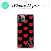 iPhone11Pro iPhone11 Pro スマホケース ハードケース ハート A 黒 赤 +アルファベット メンズ レディース nk-i11p-117i