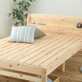 ベッド 寝具 すのこ 日本製 天然 ひのき 繊細すのこ 宮付きタイプ 組立式 シングル セミダブル ダブル S SD D 国産 高さ調整 コンセント 防ダニ 抗菌 防虫 防カビ 効果 湿気 シンプル 布団 リラックス効果 フレーム マットレス付き