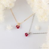  ルビー プチ ネックレス プラチナ 18金 一粒 一石 シンプル ペンダント レディース プチネックレス 華奢 デザイン K18 Pt900 誕生石 7月 記念日 彼女 プレゼント ギフト petit
