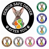 カーサイン 高齢者マーク SENIOR SAFE DRIVER ピーターボールド ステッカー シール 直径13cm 肉球 日本製 車