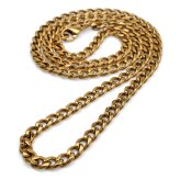 チタン 幅4mm 喜平ネックレス ゴールド メンズ 細身 チェーン アクセサリー シンプル 首飾り 金色 ベーシック カジュアル きれいめ 大人 スタイリッシュ 単品使い 重ね着け コーディネート 定番デザイン 金属アレルギー対応