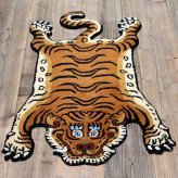 チベタンタイガーラグ ラグマット ウール 手織り TIBETAN TIGER RUG S M L 3サイズ インド製 ハンドクラフト 虎 トラ タイガー アクセントラグ タペストリー エスニック リビング 玄関 ベッドサイド 壁飾り 天然素材 おしゃれ
