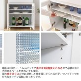 食器棚 キッチン収納 完成品 キッチンカウンター 引き出し KC-207-K 棚 開き戸 収納 Semplice センプリチェ 耐熱性 タイル キャビネット コンパクト 幅60 キャスター付 レンジ台 おしゃれ かわいい ホワイト 新生活