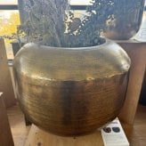 植木鉢 おしゃれ 大型 13号 鉢カバー アンワール アリフ M 約17号 幅53cm 高さ41cm アルミニウム製 室内専用 高級 丸型 ゴールド ブラック 北欧 観葉植物用 サボテン 特大 インテリア プランター 深型