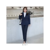 パンツスーツ レディース 大きいサイズ 通販 セットアップ 上下セット 上下 2点セット テーラードジャケット ダブルボタン ロングパンツ ストレッチ ぽっちゃり 体型カバー ゆったり ビジネス 通勤 リクルート 就活 ママスーツ フォーマル セレモニー