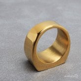ステンレス スクエア 印台リング 小指用 ピンキーリング 鏡面 メタル シグネットリング シンプルリング ゴールド シルバー ブラック メンズ 男性 指輪 金属アレルギー対応