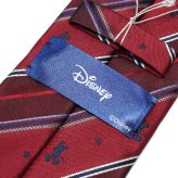 ディズニー／ネクタイ・ストライプ柄 Disney シルク100%　プレゼント ギフト フレッシャーズ  父の日　キャラクター 送料無料 DN878863赤
