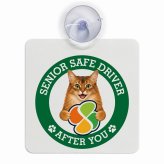 カーサイン 高齢者マーク SENIOR SAFE DRIVER ソマリ 車内用 吸盤タイプ 収れん火災防止タイプ 肉球 日本製 車 ステッカー
