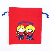 サンリオ パティ＆ジミー サガラ刺繍巾着 レトロ サンリオキャラクターズ5 Sanrio