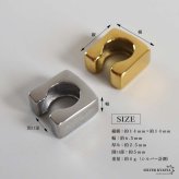 ステンレス メタルイヤーカフ スクエアイヤーカフ 四角 ぷっくり C字 ブロック ゴールド 18KGP シルバー 片耳1点 可愛い シンプル プチプラ 耳の穴不要 痛くない レディース 金属アレルギー対応フェイクピアス ノンホール イヤリング 女性