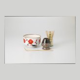 Japan 極 源氏手描き赤梅抹茶揃 陶器 美濃焼 やきものの里から、暮らしを贈ります。　ギフト 食器 セット テーブルウェア
