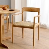 ダイニングチェア 肘付き 2脚セット アームチェア 木製 チーク 無垢材 天然木 ペーパーコード おしゃれ ナチュラル 北欧 和風 インテリア 和モダン リビング 家具 ダイニング レストラン カフェ ジャパンディ 高級感 椅子 新生活
