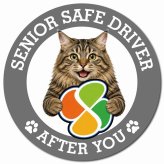 カーサイン 高齢者マーク SENIOR SAFE DRIVER クリリアンボブテイル マグネット 強力 直径13cm 肉球 日本製 車 ステッカー