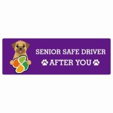 カーサイン 高齢者マーク SENIOR SAFE DRIVER ボーダーテリア ステッカー シール 長方形 20x6.7cm 肉球 日本製 車