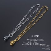ステンレス ツインベルネックレス 唐草 クレーンベル ゴールド ベル ペンダント 18k gp アラベスク スクエアチェーン
